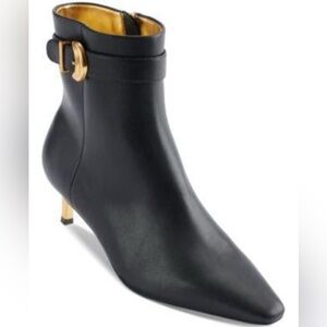 New in Box Donna Karan Black Label High End Black Ankle Boots Size 9